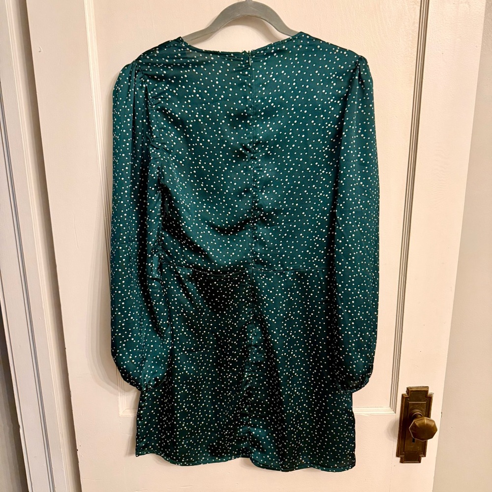 Parisian Puff Sleeve Dress in Satin Spot - Picture 5 of 5